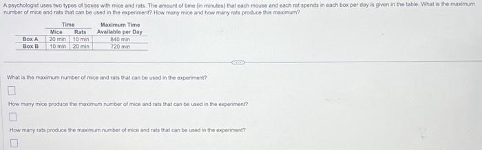 Solved What is the maximum number of muce and rats that can | Chegg.com