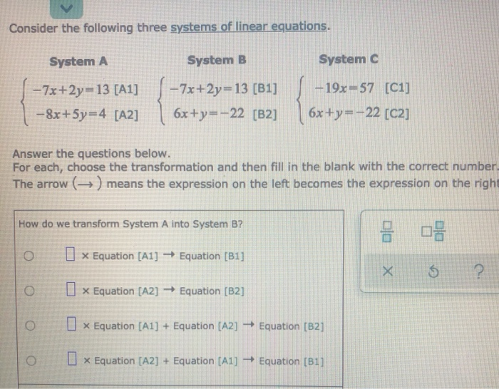 Solved Consider the following three systems of linear | Chegg.com