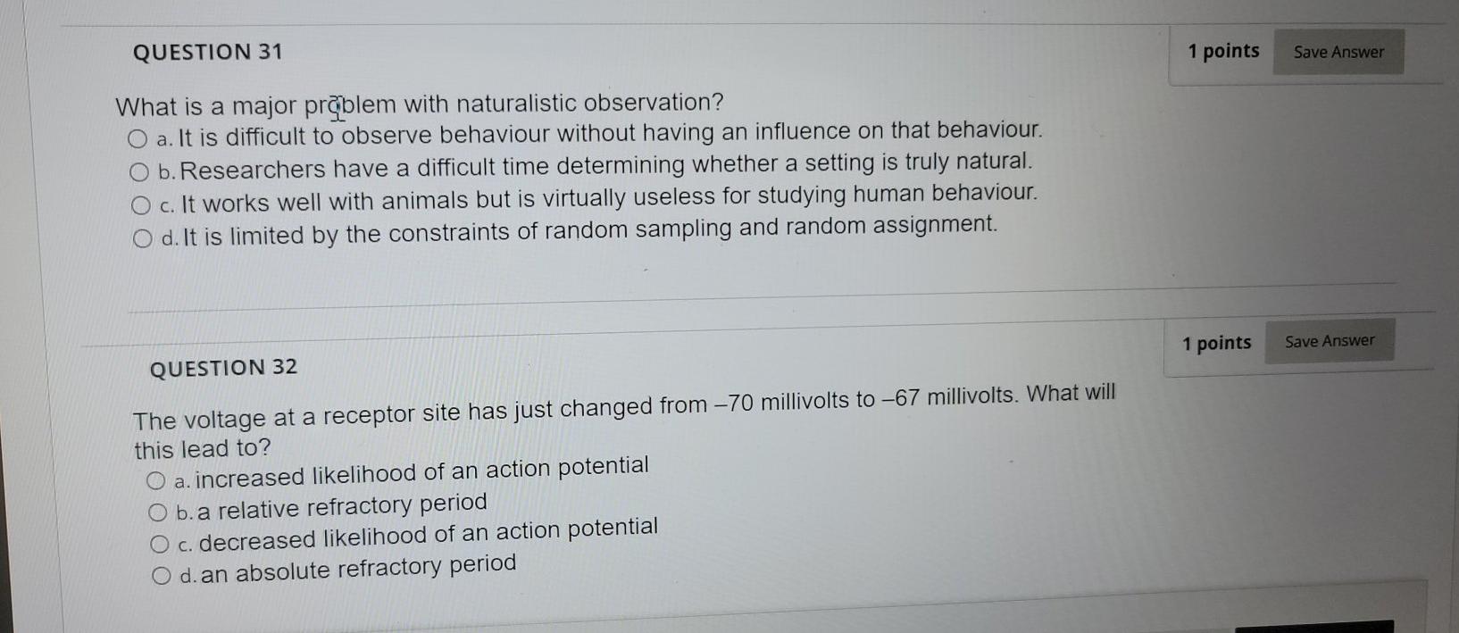 Solved QUESTION 31 1 points Save Answer What is a major | Chegg.com