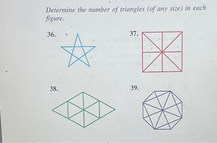 Determine the number of triangles (of any size) in | Chegg.com