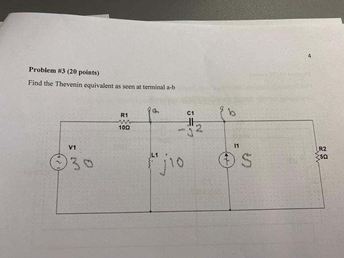 Solved 4 Problem #3 (20 Points) Find The Thevenin Equivalent | Chegg.com