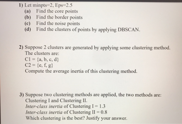 Given the following distance matrix of 7 points: a a | Chegg.com