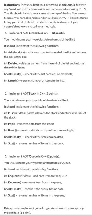 Solved Instructions: Please submit your programs as | Chegg.com