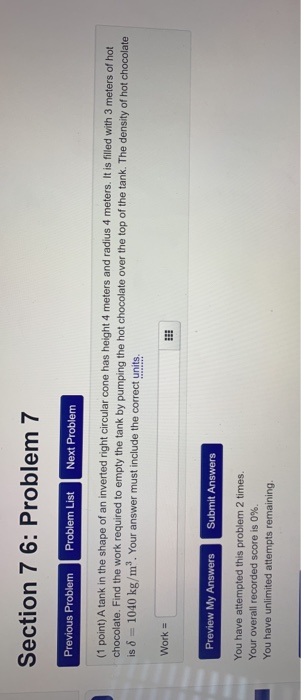 Solved Section 7 6: Problem 7 Previous Problem Problem List | Chegg.com