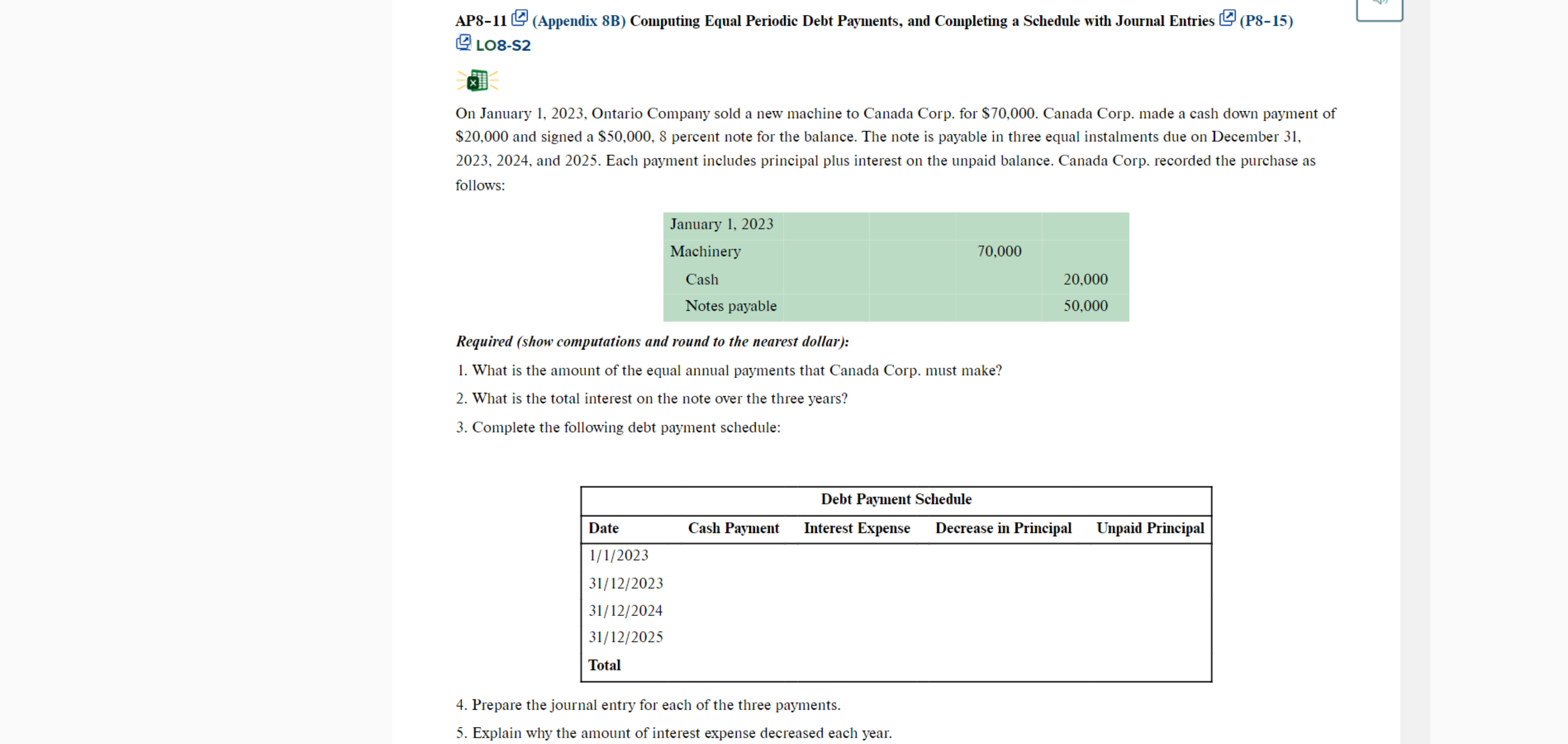 Solved AP8-11 囚 (Appendix 8B) ﻿Computing Equal Periodic | Chegg.com