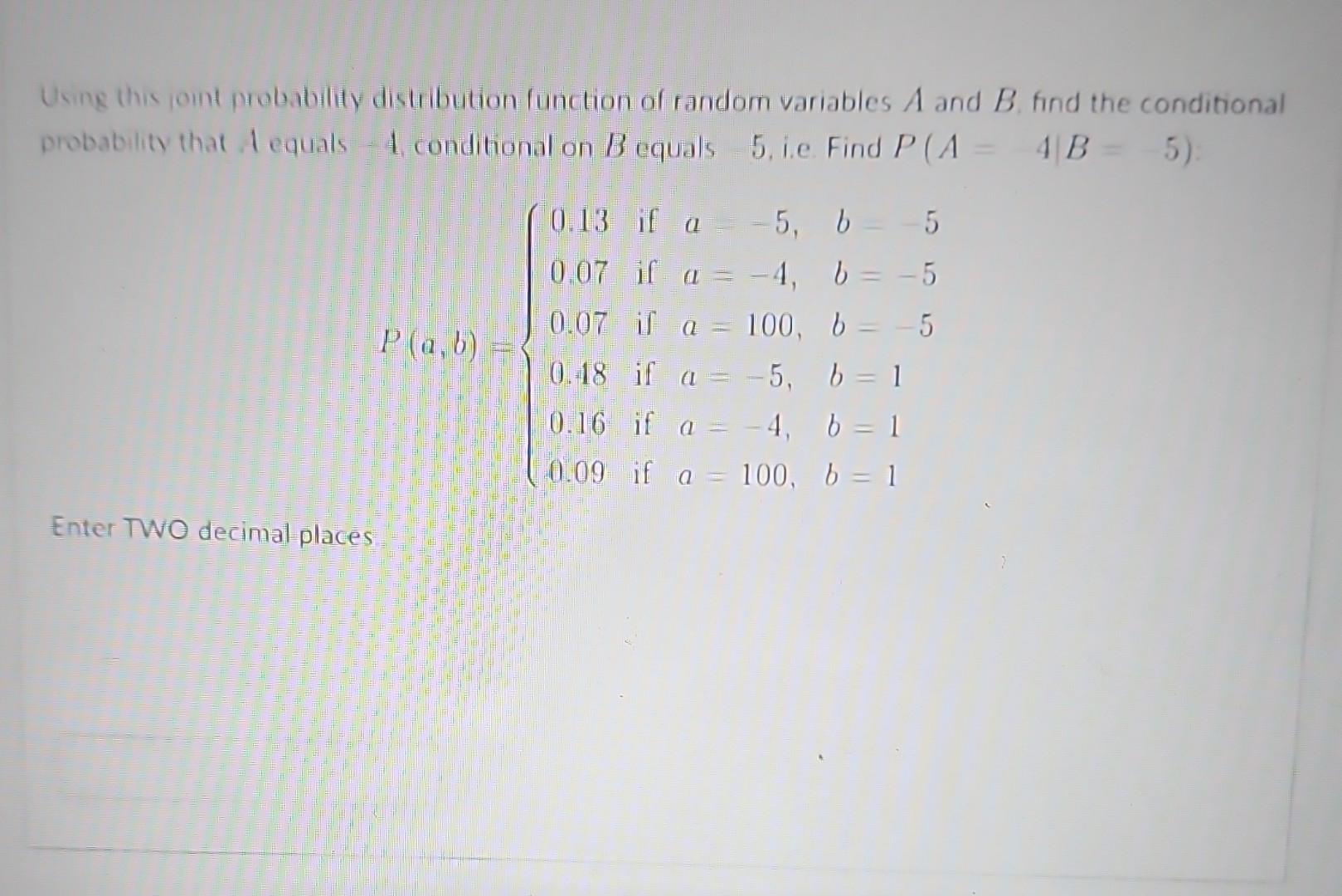 Solved In this question, you'll be using the following joint | Chegg.com