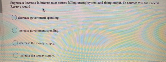 Solved Suppose a decrease in interest rates causes falling | Chegg.com