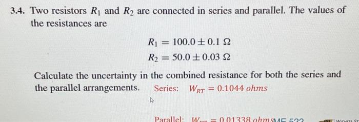 Solved 4. Two resistors R1 and R2 are connected in series | Chegg.com