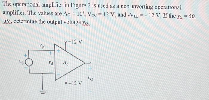 Solved The operational amplifier in Figure 2 is used as a | Chegg.com