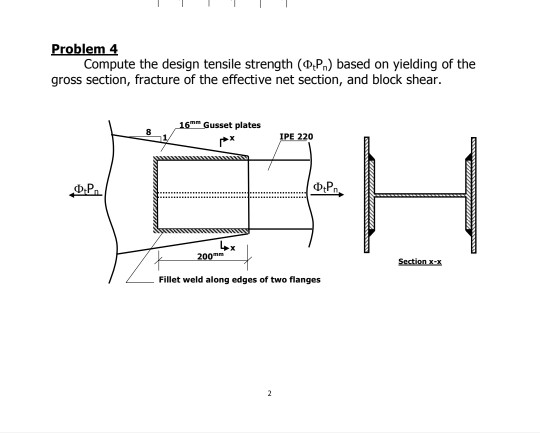 Solved Problem 4 Compute the design tensile strength (O.P.) | Chegg.com