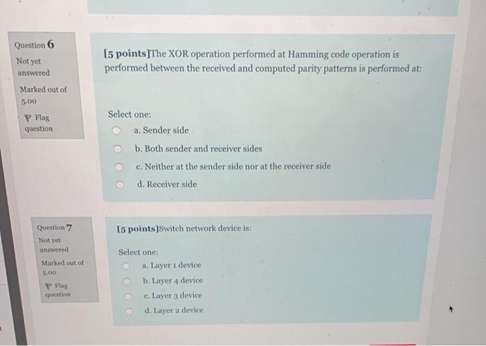 Solved [5 points]The XOR operation performed at Hamming code | Chegg.com