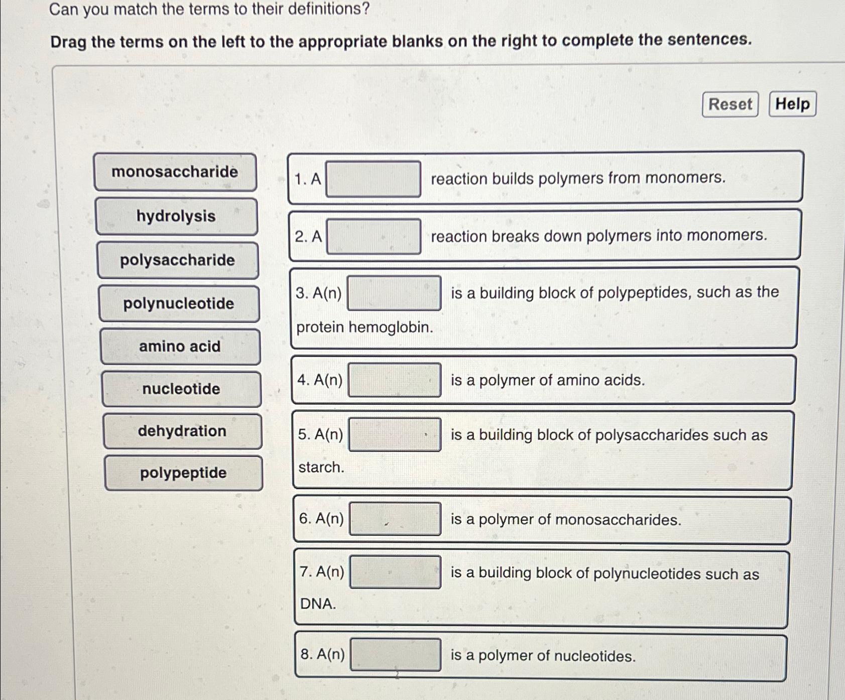 Solved Can You Match The Terms To Their Definitions?Drag The | Chegg.com