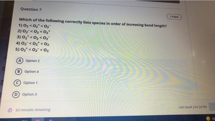 Solved Question 7 1 Point Which Of The Following Correctly | Chegg.com