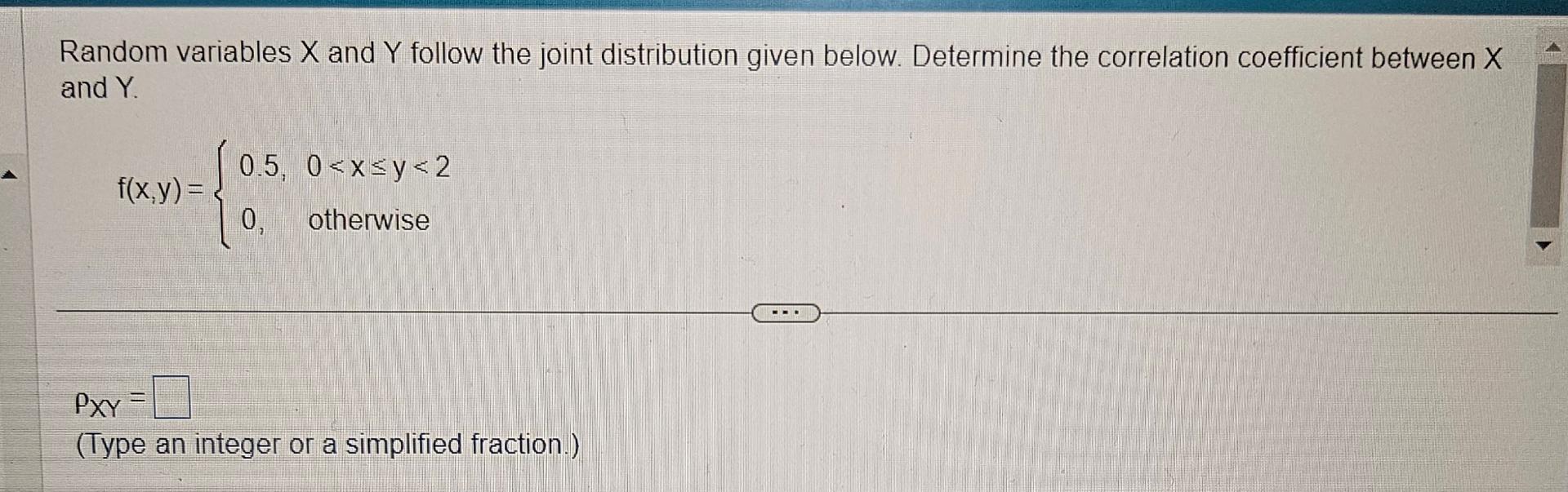 Solved Random variables x ﻿and Y ﻿follow the joint | Chegg.com