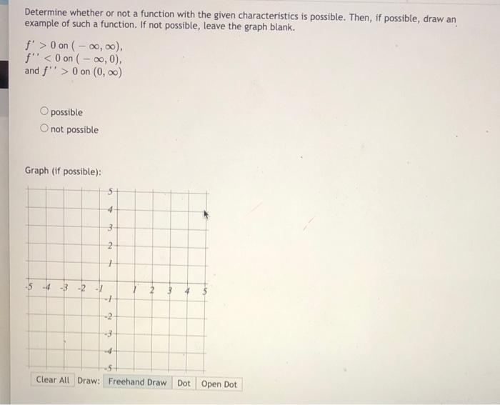 Solved Determine whether or not a function with the given | Chegg.com