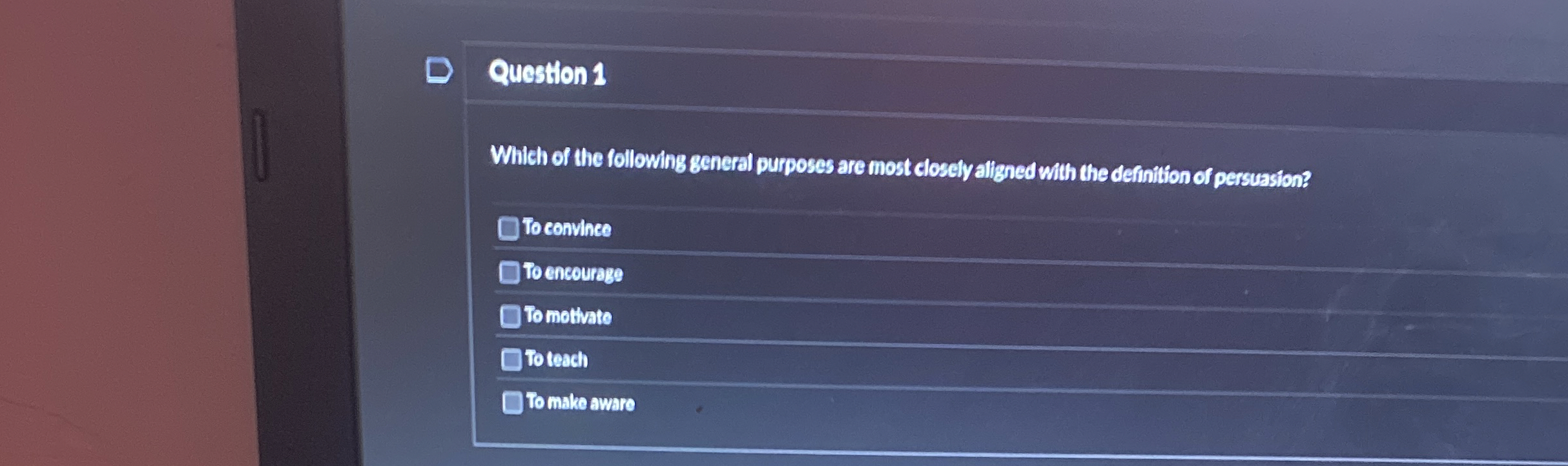 Solved Question 1Which of the following general purposes are