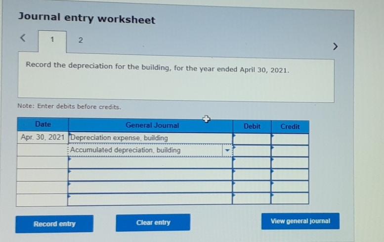 Solved Journal entry worksheet Record the | Chegg.com