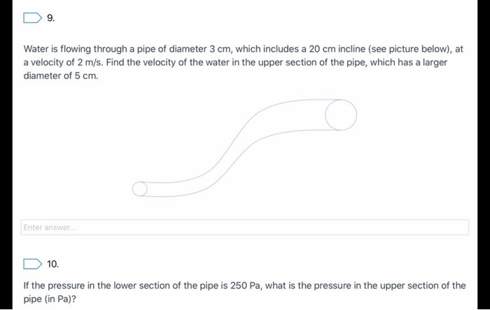 Solved Water is flowing through a pipe of diameter 3 cm, | Chegg.com