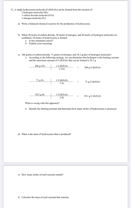 Solved 12. A Single Hydroxyurca Molecule (chin 0:2) Can Be 