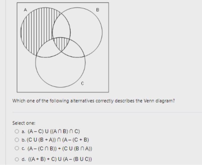 A Which One Of The Following Alternatives Correctly | Chegg.com