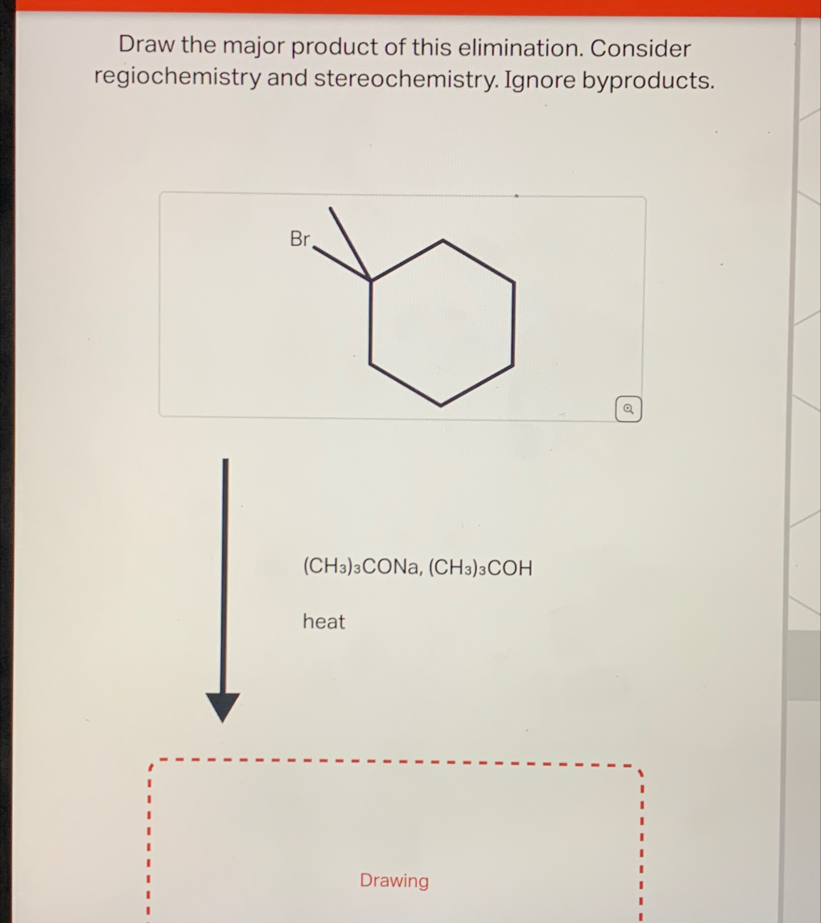 Solved Draw the major product of this elimination. Consider | Chegg.com