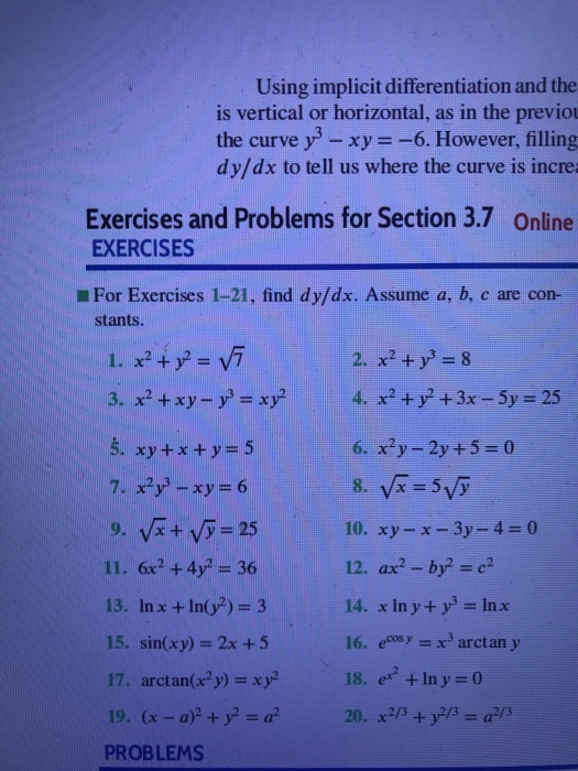 Solved Using Implicit Differentiation And The Is Vertical Chegg Com
