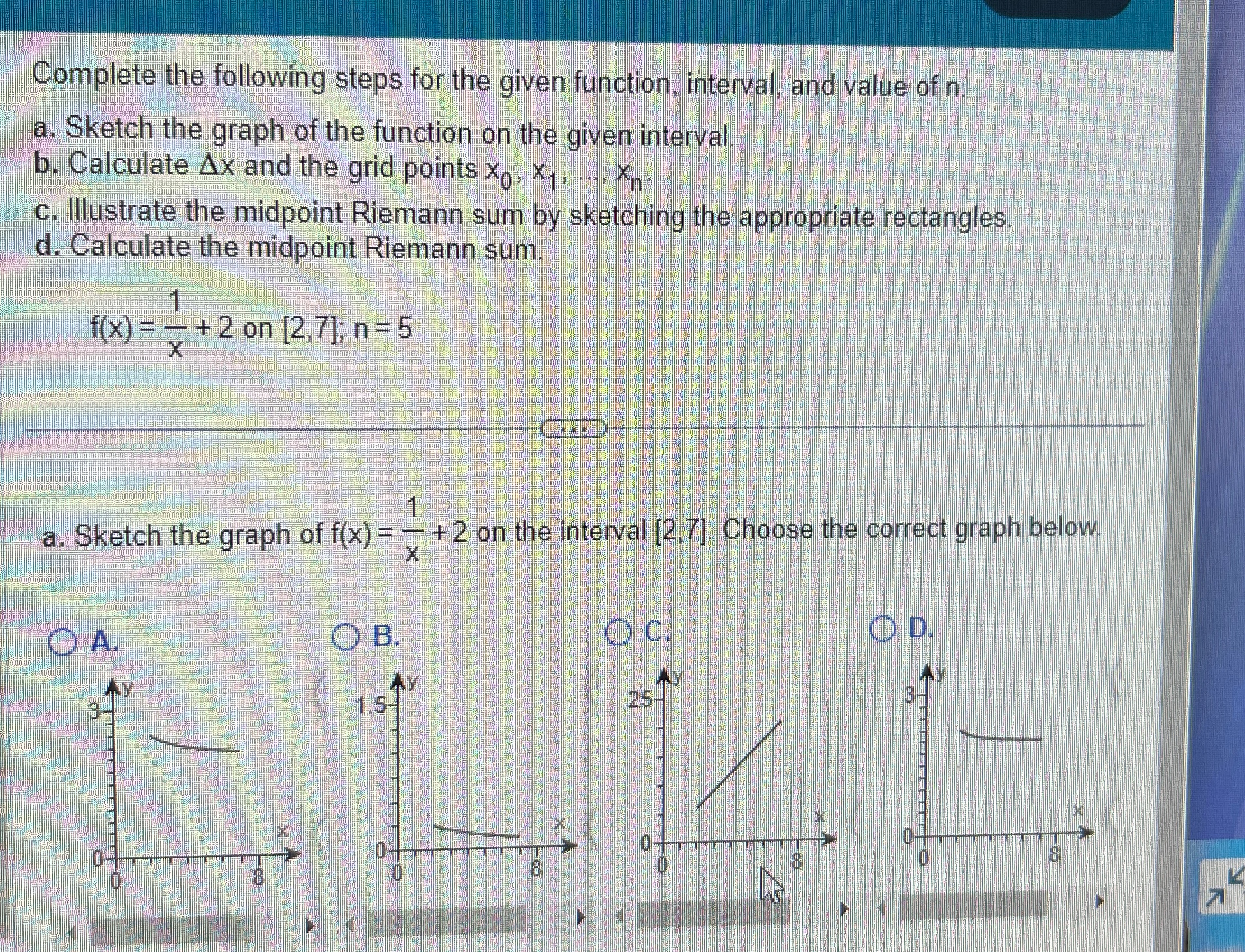 Solved Complete the following steps for the given function, | Chegg.com
