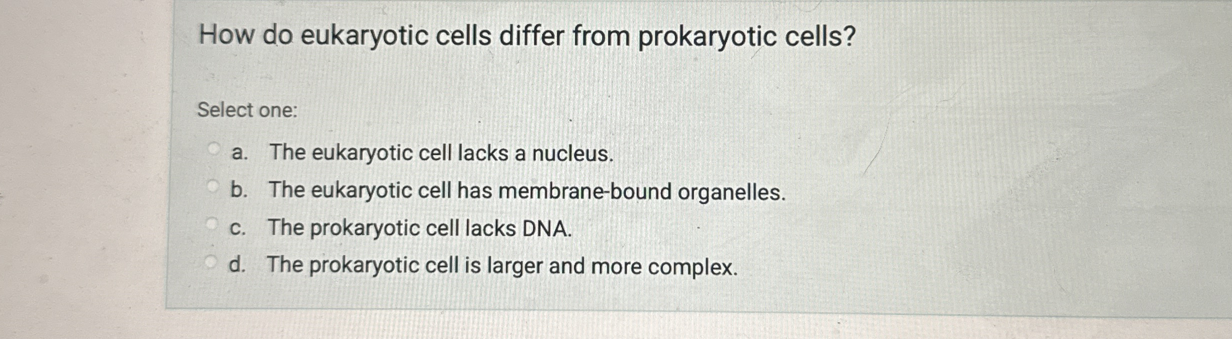 Solved How do eukaryotic cells differ from prokaryotic | Chegg.com
