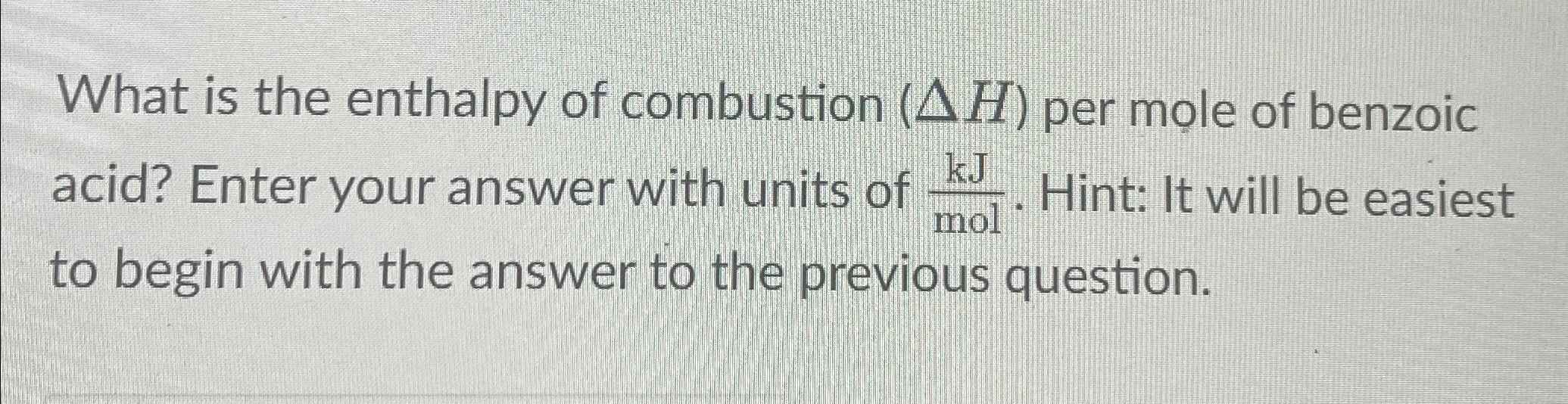 Delta H Per Mole