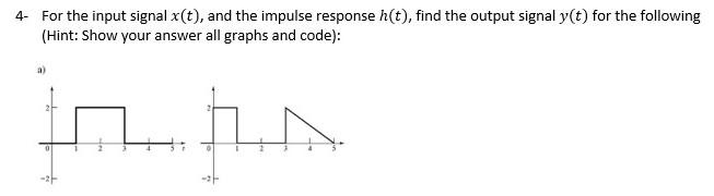 Solved For the input signal x(t), and the impulse response | Chegg.com