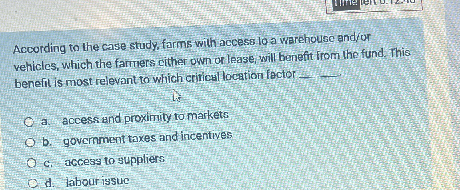 Solved According to the case study, farms with access to a