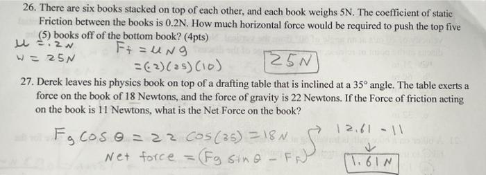 Solved [250 26. There are six books stacked on top of each | Chegg.com