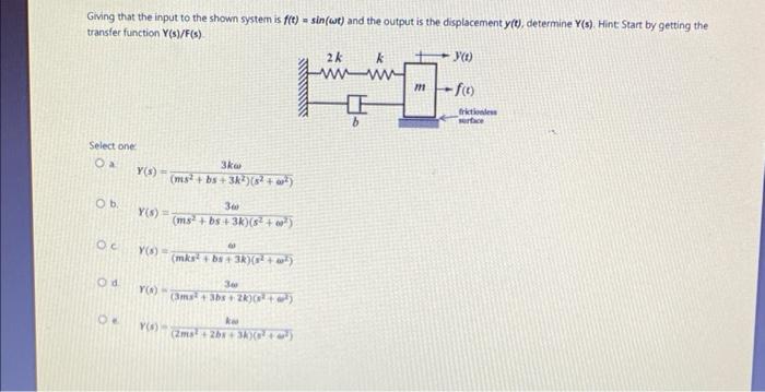 Solved Giving that the input to the shown system is | Chegg.com