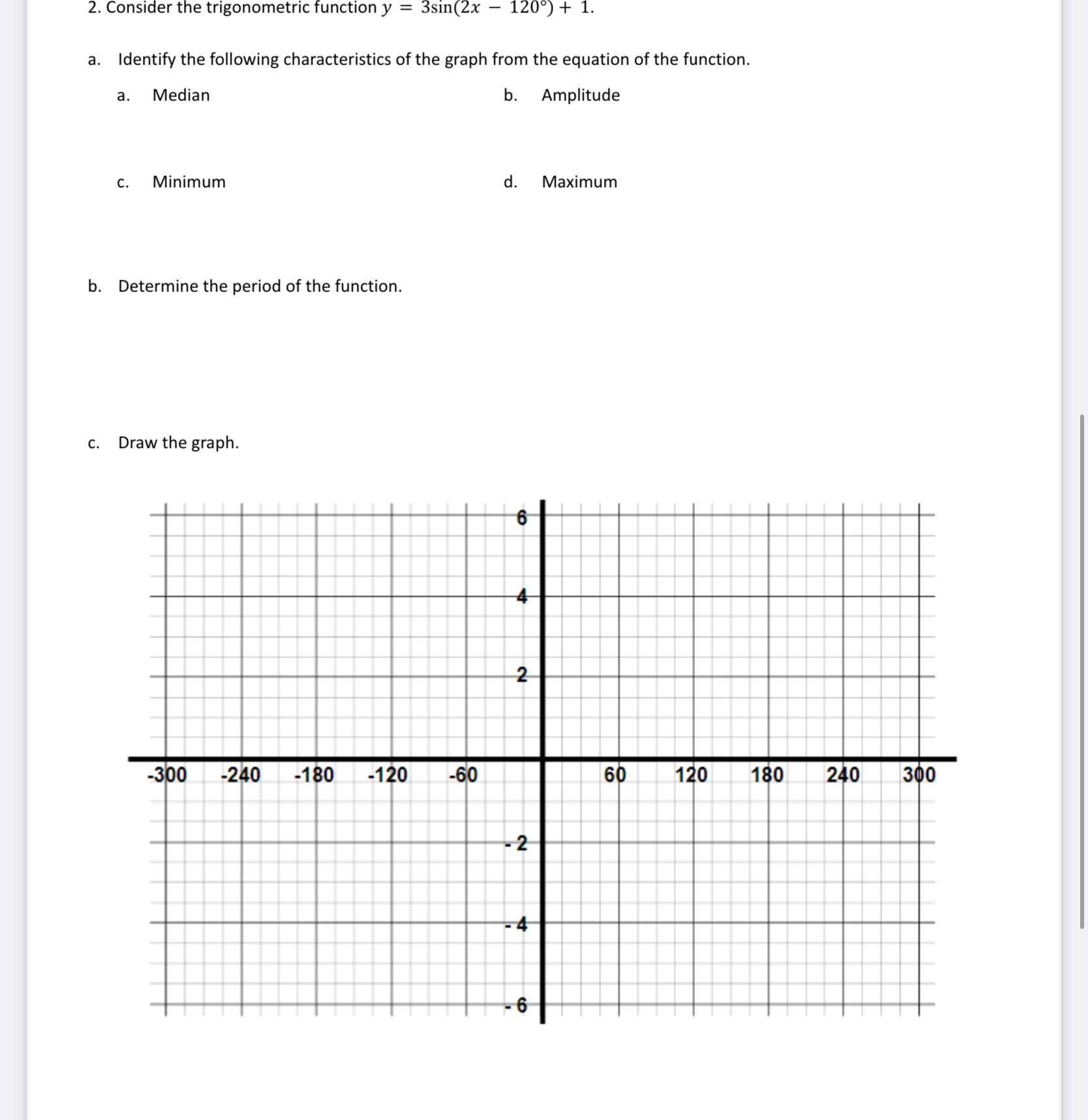 Solved Consider the trigonometric function | Chegg.com