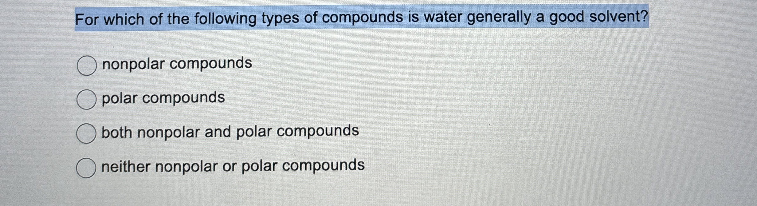 Solved For which of the following types of compounds is | Chegg.com