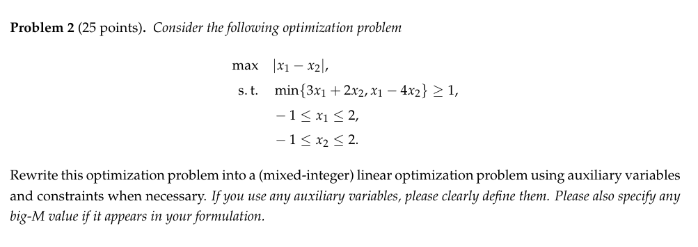 Solved Rewrite this optimization problem into | Chegg.com