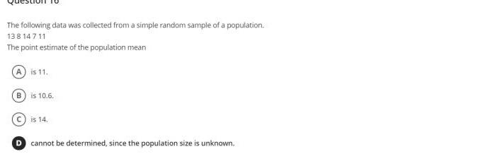 Solved The following data was collected from a simple random | Chegg.com