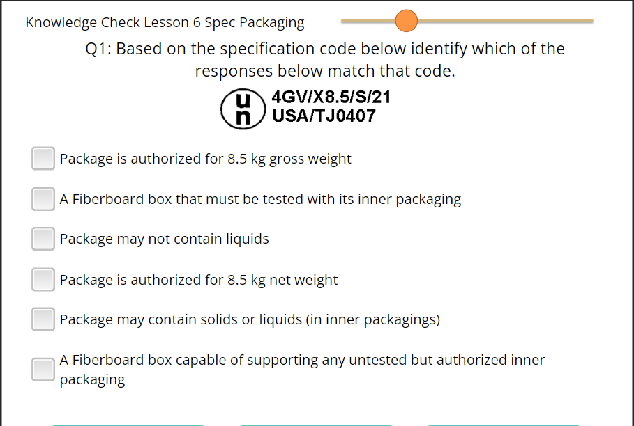 Solved Knowledge Check Lesson 6 ﻿Spec PackagingQ1: Based on | Chegg.com