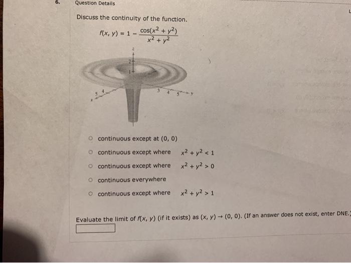 Solved Question Details Discuss the continuity of the | Chegg.com