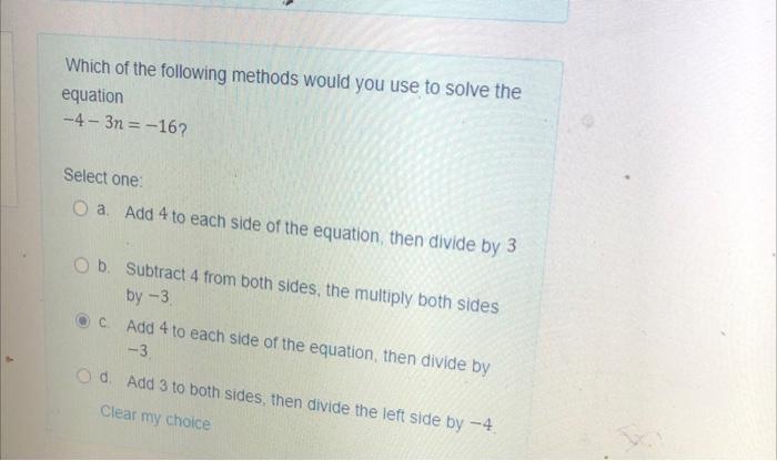 Solved Which of the following methods would you use to solve | Chegg.com