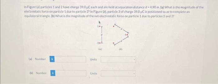 Solved In Figure (a) particies 1 and 2 have charge 39.0μC | Chegg.com