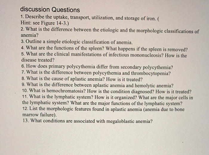 Solved discussion Questions 1. Describe the uptake, | Chegg.com