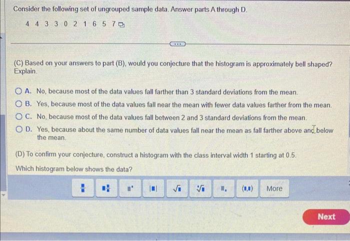 Solved Consider the following set of ungrouped sample data. | Chegg.com
