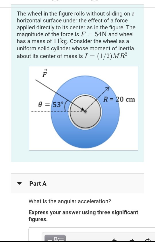 Solved The wheel in the figure rolls without sliding on a | Chegg.com