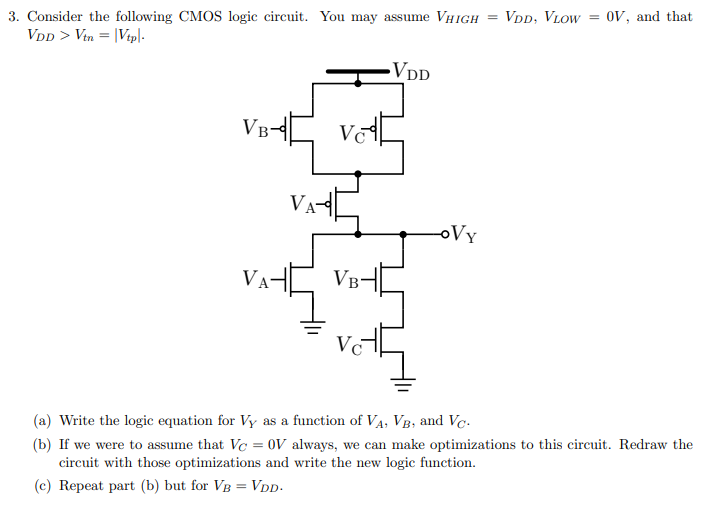 Solved Consider the following CMOS logic circuit. You may | Chegg.com