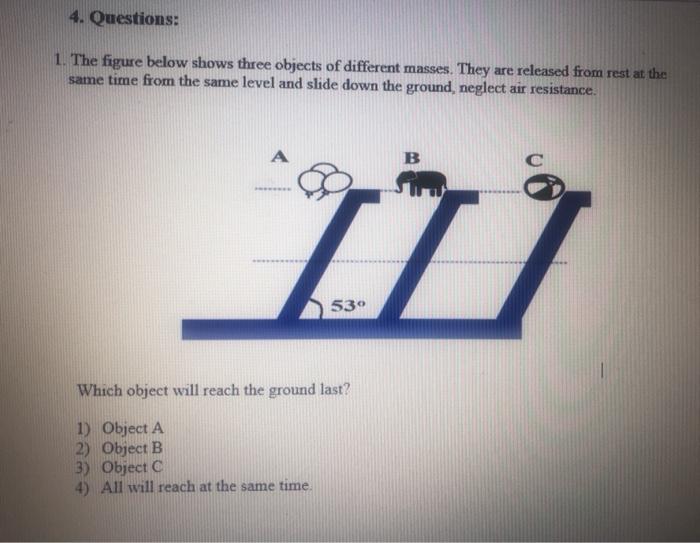 Solved 4. Questions: 1. The figure below shows three objects | Chegg.com