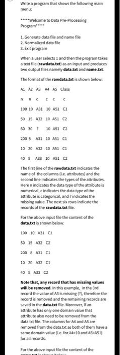 Solved Write a program that shows the following main menu: | Chegg.com
