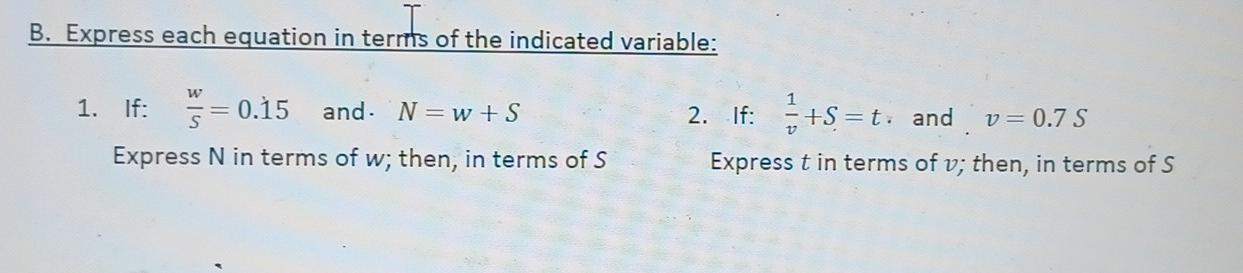 Solved B. Express Each Equation In Terms Of The Indicated | Chegg.com