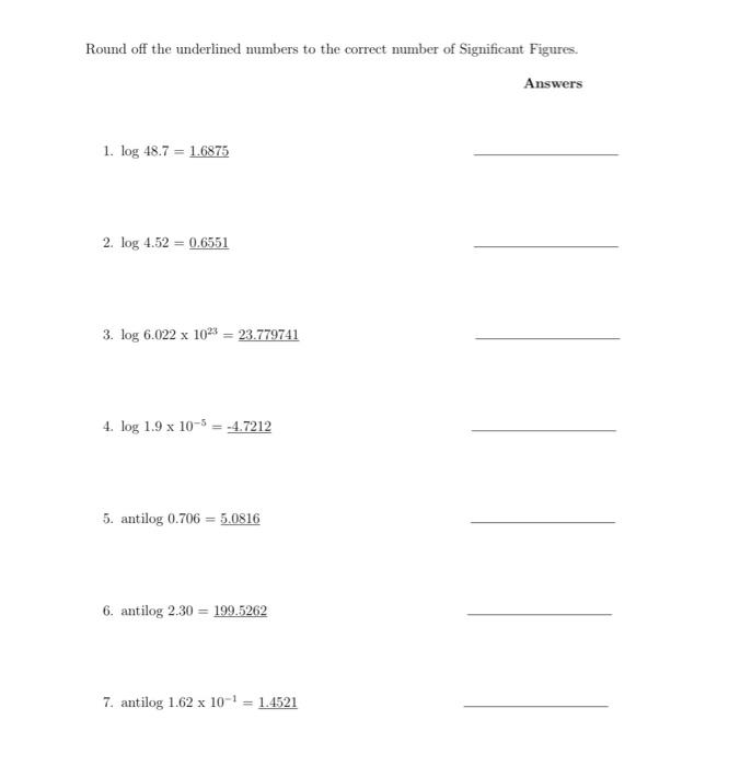 Solved Round off the underlined numbers to the correct | Chegg.com