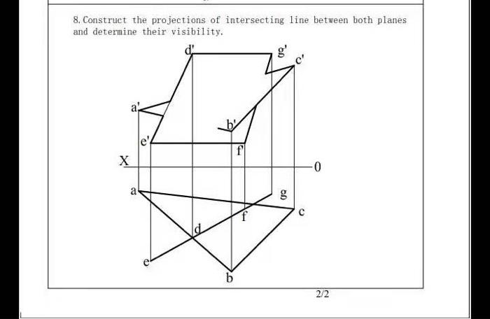 8. Construct the projections of intersecting line | Chegg.com